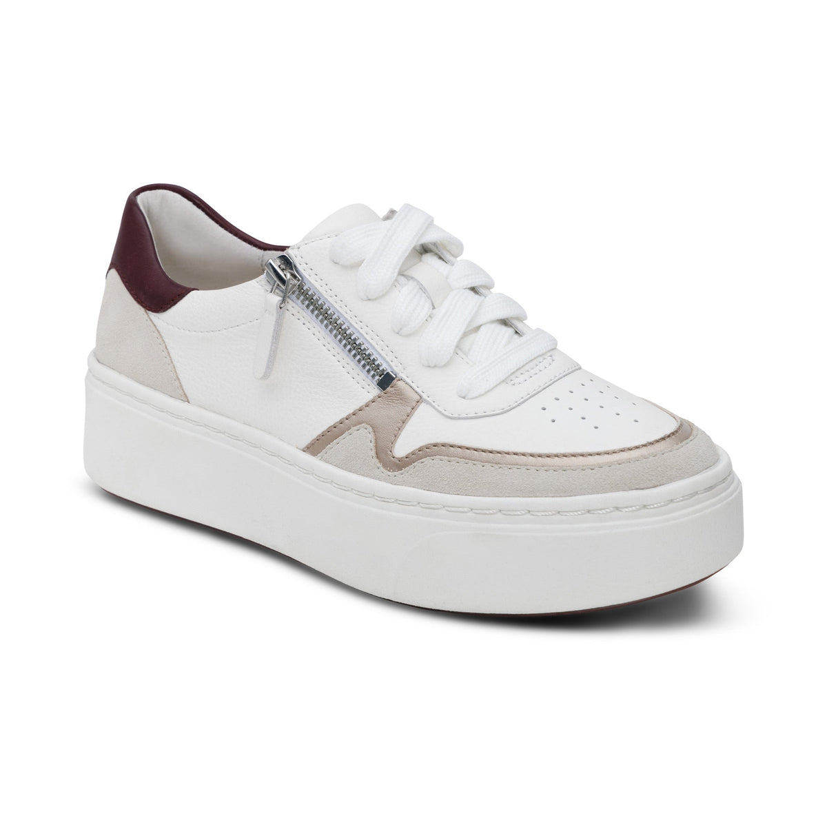 Aetrex Leigh Arch Support Platform Sneaker - White