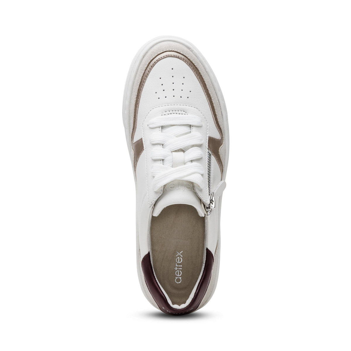 Aetrex Leigh Arch Support Platform Sneaker - White