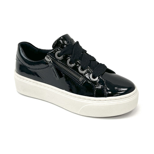 Aetrex Aubrey Arch Support Platform Sneaker - Black Patent