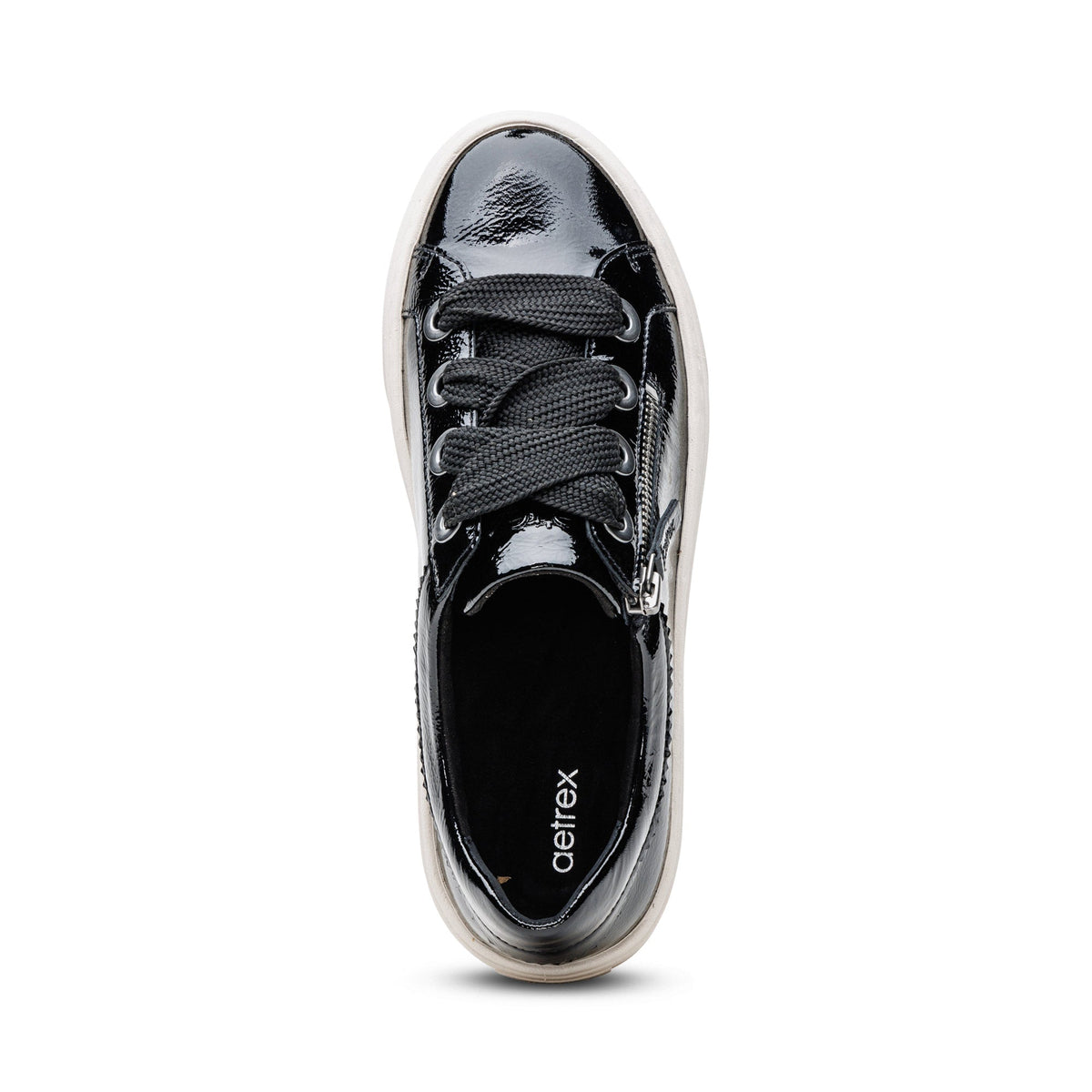 Aetrex Aubrey Arch Support Platform Sneaker - Black Patent