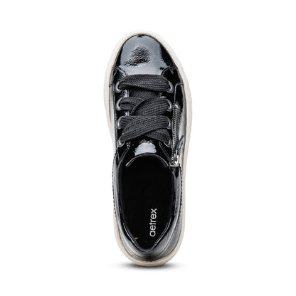 Aetrex Aubrey Arch Support Platform Sneaker - Black Patent