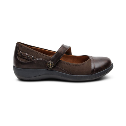 Aetrex Della Mary Jane - Dark Brown