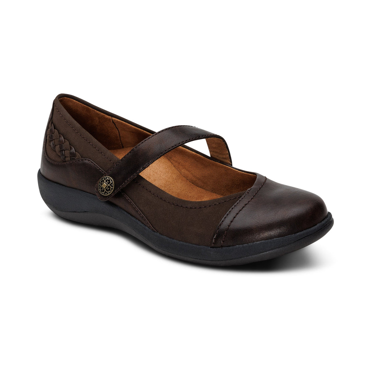 Aetrex Della Mary Jane - Dark Brown