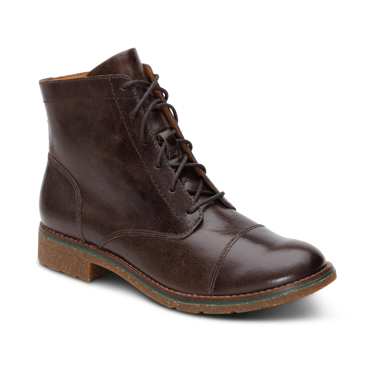 Aetrex Juliet Lace-Up Boot - Dark Brown