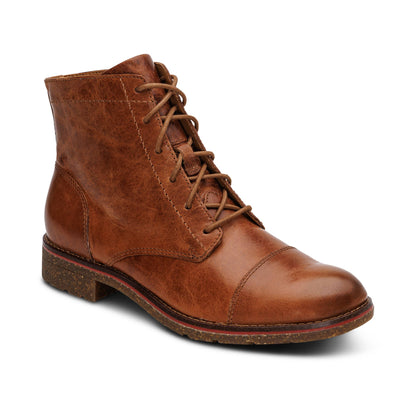 Aetrex Juliet Lace-Up Boot - Cognac