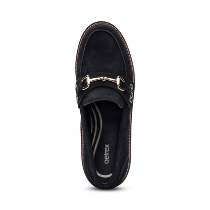 Aetrex Collette Arch Support Loafer - Black Suede