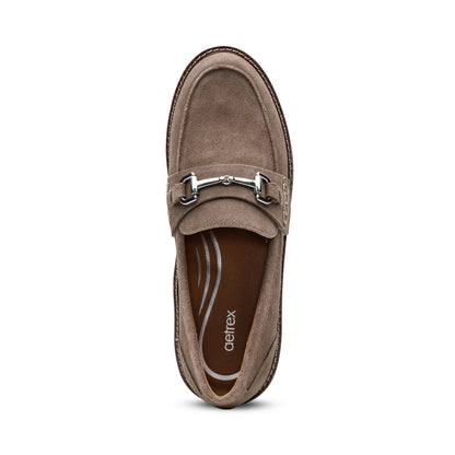 Aetrex Collette Arch Support Loafer - Taupe Suede