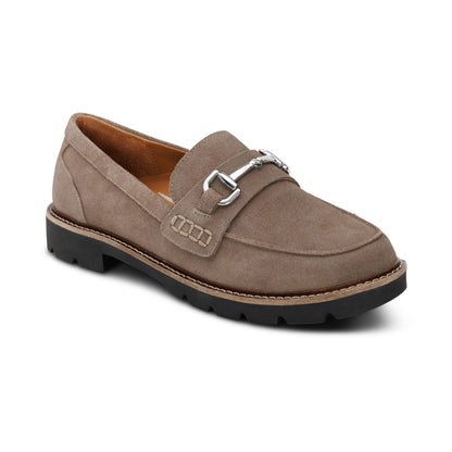 Aetrex Collette Arch Support Loafer - Taupe Suede