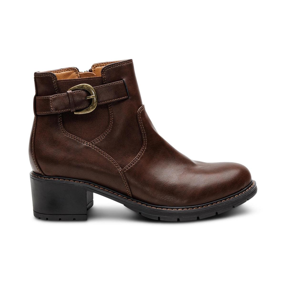 Aetrex Layla Side Zip Boot - Dark Brown