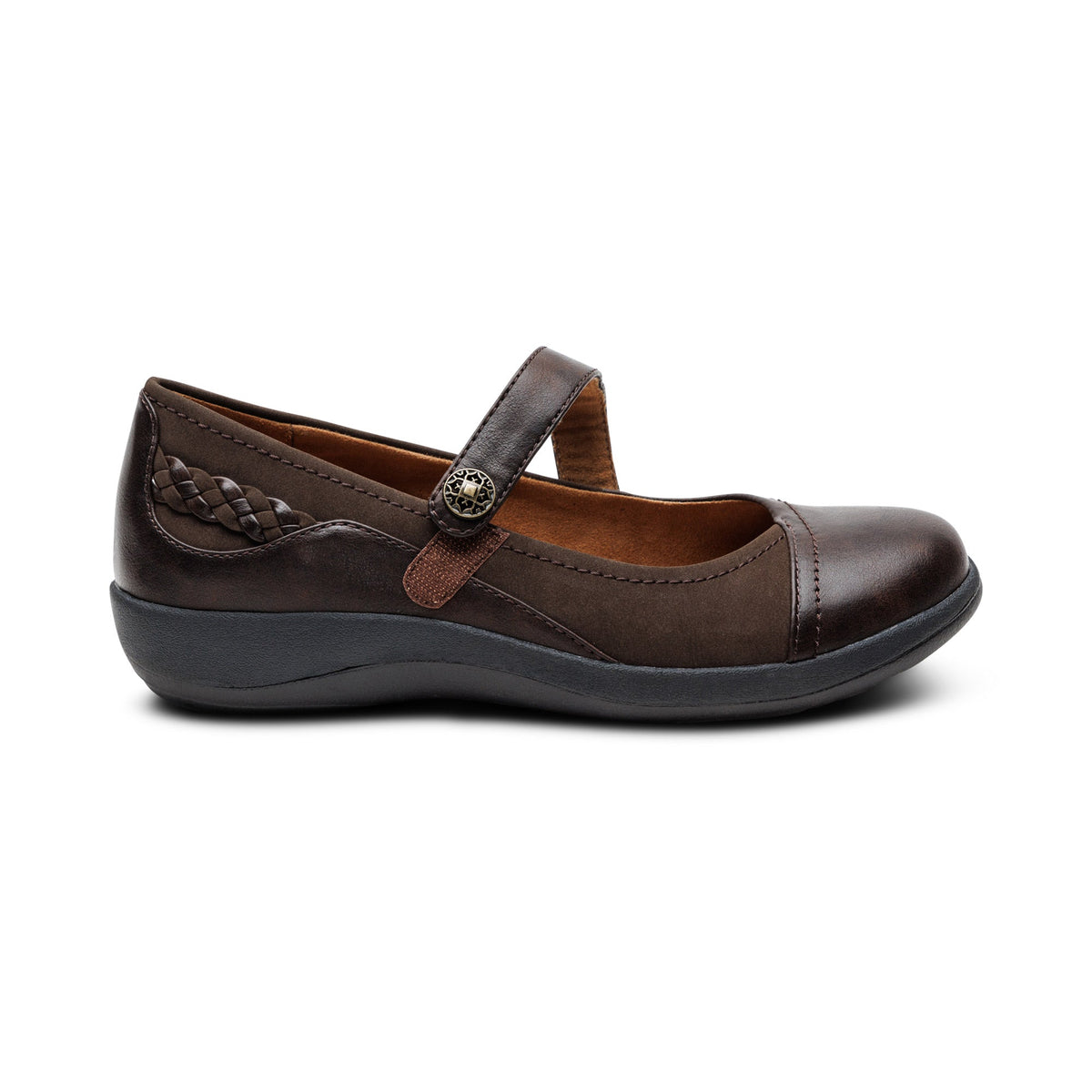 Aetrex Della Mary Jane - Dark Brown