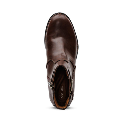 Aetrex Layla Side Zip Boot - Dark Brown