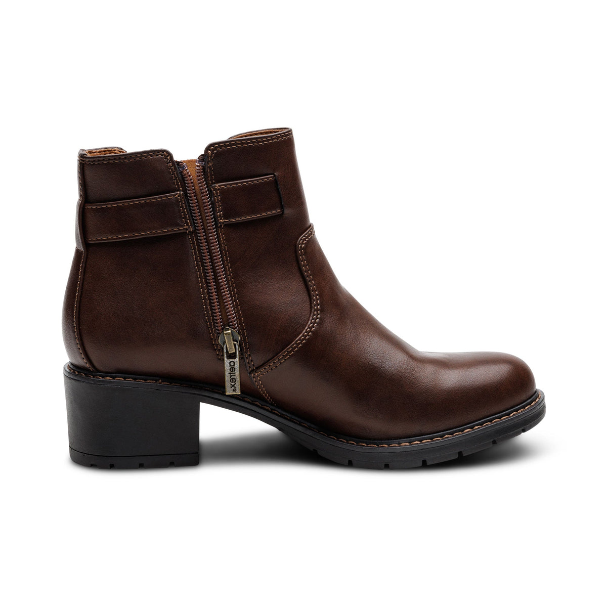 Aetrex Layla Side Zip Boot - Dark Brown