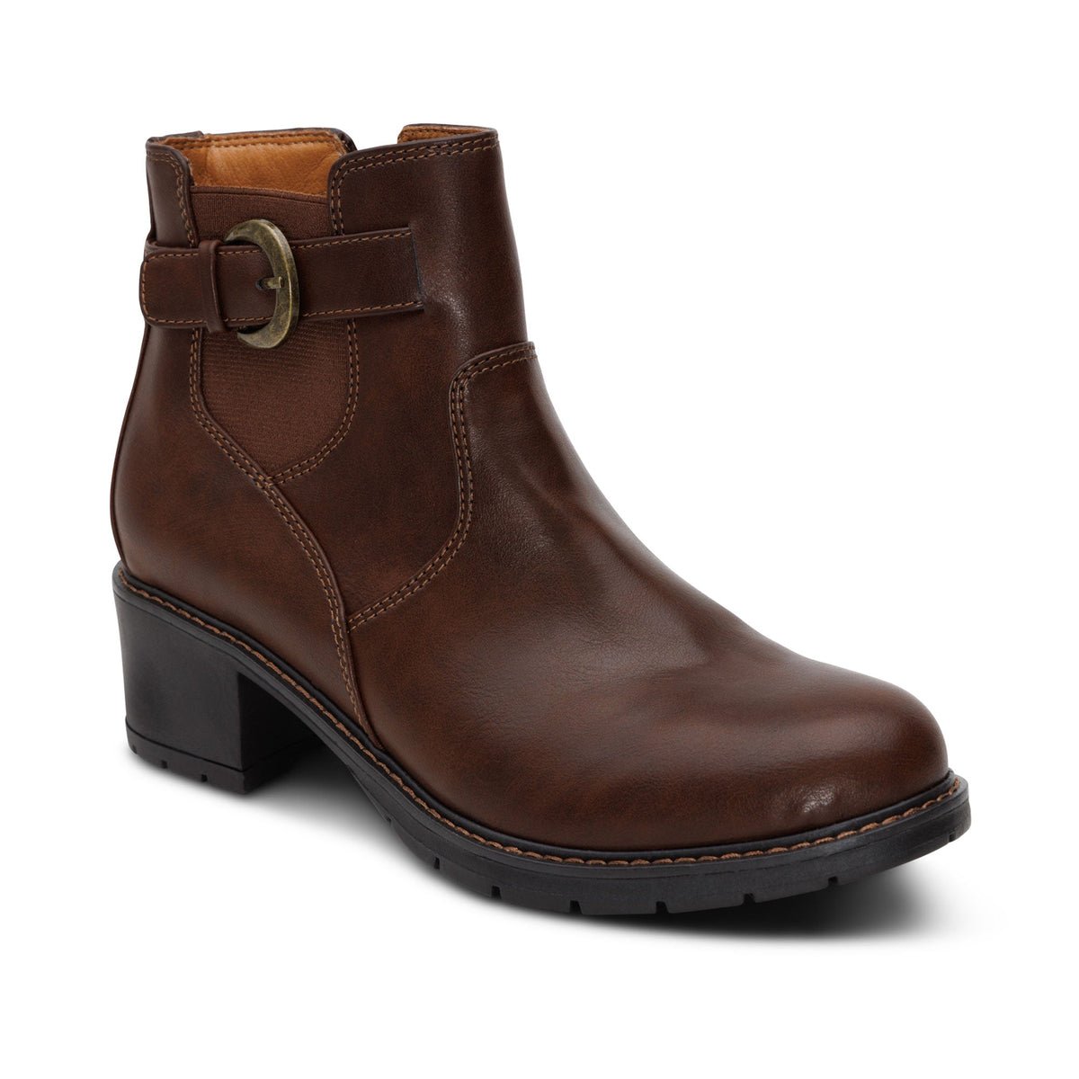 Aetrex Layla Side Zip Boot - Dark Brown