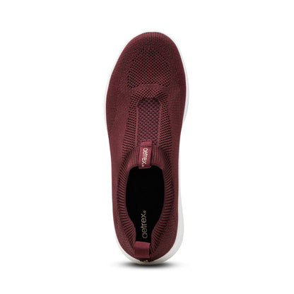 Aetrex Felicity Knit Slip-On Sneaker - Burgundy