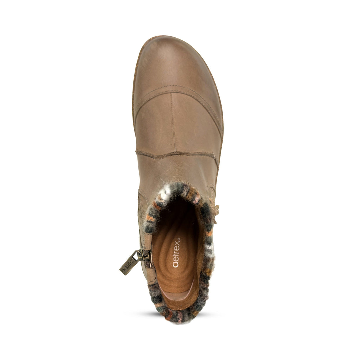 Aetrex Cammie Arch Support Sweater Boot - Cognac