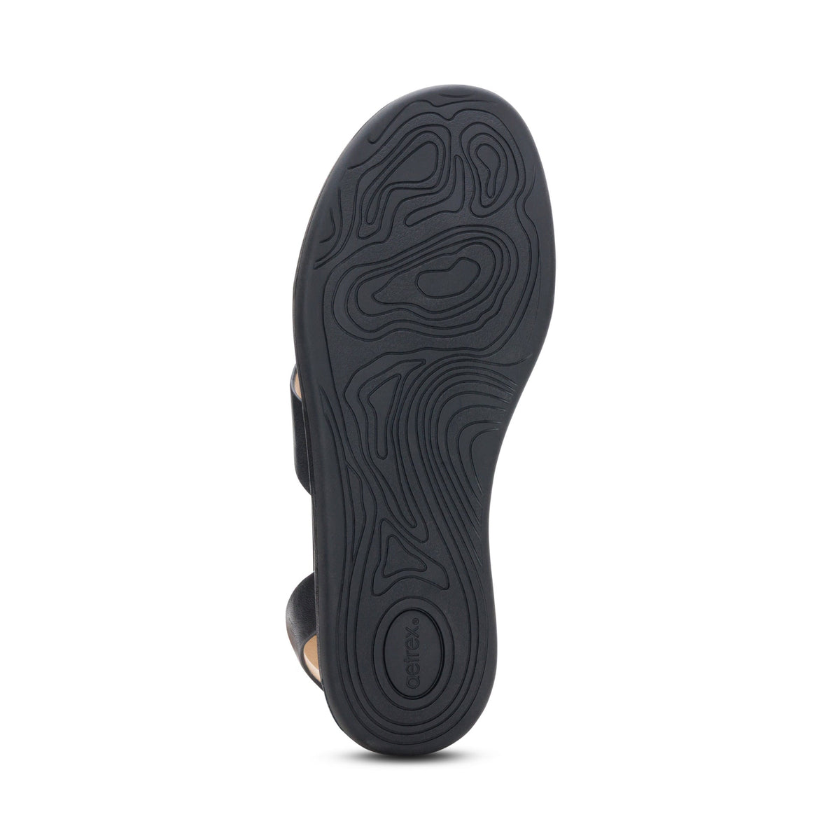 Aetrex Kendall Arch Support Thong Sandal - Black