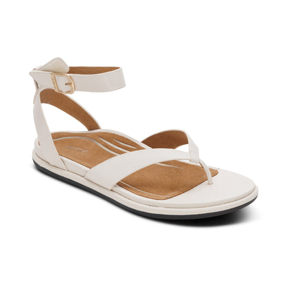 Aetrex Kendall Arch Support Thong Sandal - Off White
