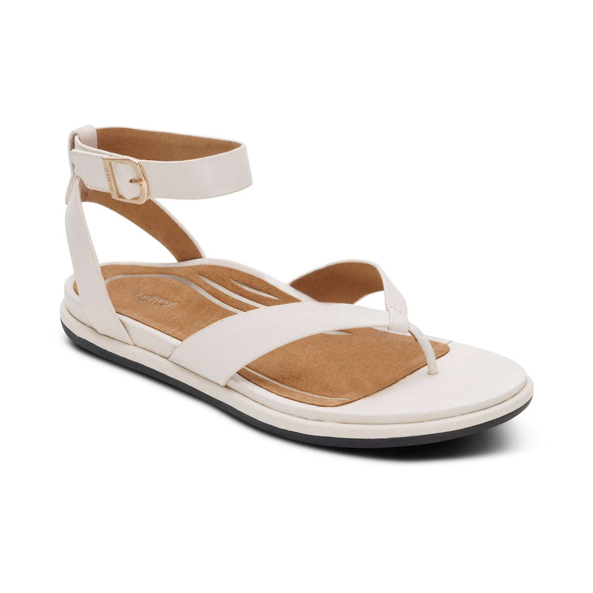 Aetrex Kendall Arch Support Thong Sandal - Off White