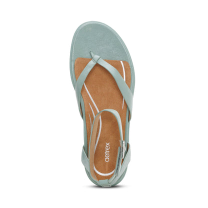 Aetrex Kendall Arch Support Thong Sandal - Sage