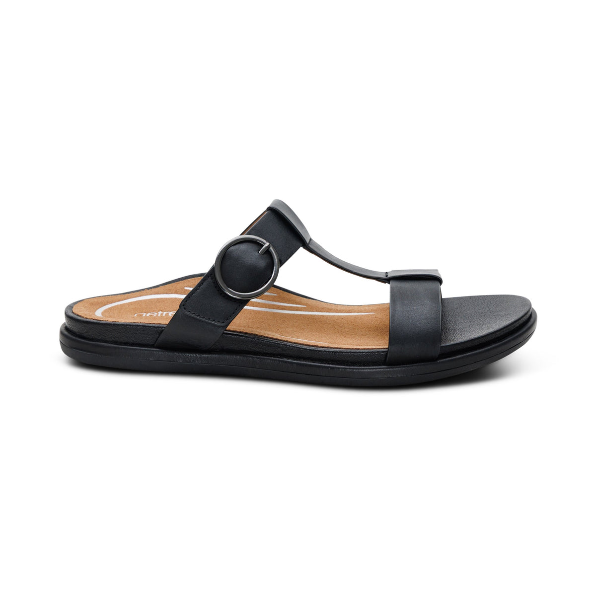 Aetrex Blaire Adjustable Slide Sandal - Black