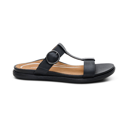 Aetrex Blaire Adjustable Slide Sandal - Black