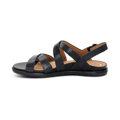 Aetrex Piper Arch Support Strap Sandal - Black