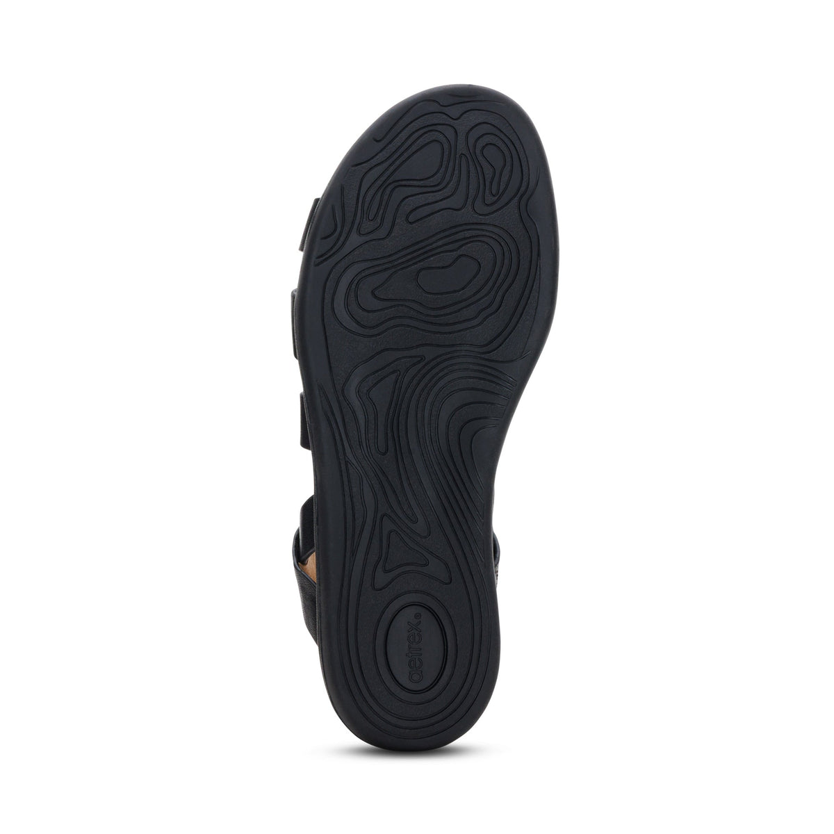 Aetrex Piper Arch Support Strap Sandal - Black