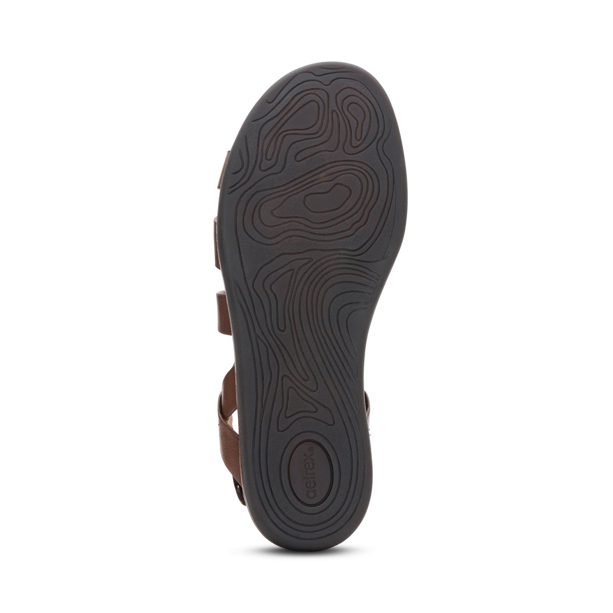 Aetrex Piper Arch Support Strap Sandal - Coffee