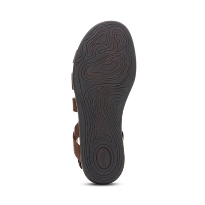 Aetrex Piper Arch Support Strap Sandal - Coffee