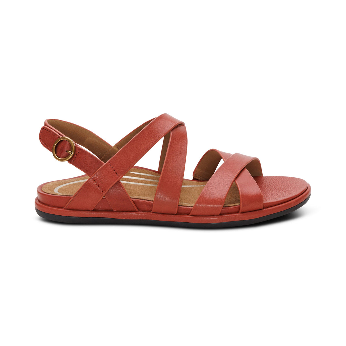 Aetrex Piper Arch Support Strap Sandal - Terracotta