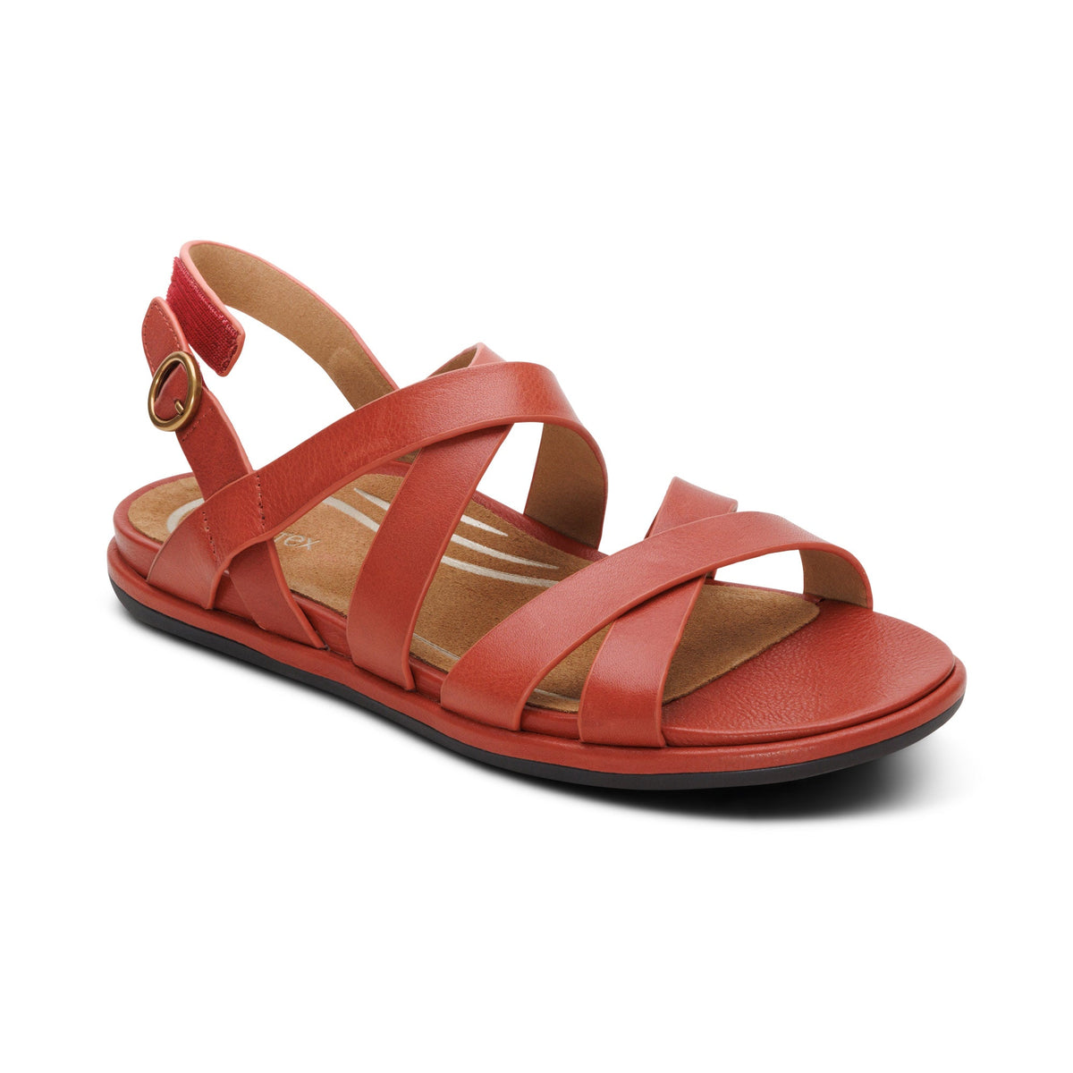 Aetrex Piper Arch Support Strap Sandal - Terracotta
