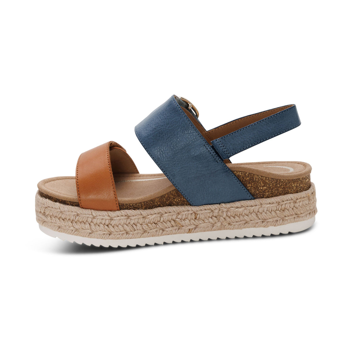 Aetrex Vania Arch Support Platform Sandal - Hazy Blue