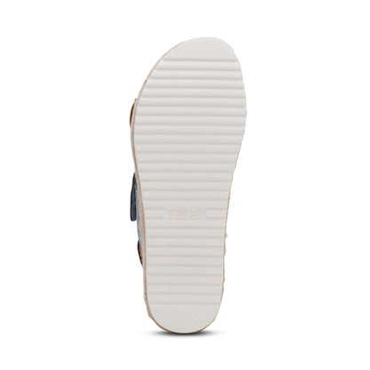 Aetrex Vania Arch Support Platform Sandal - Hazy Blue