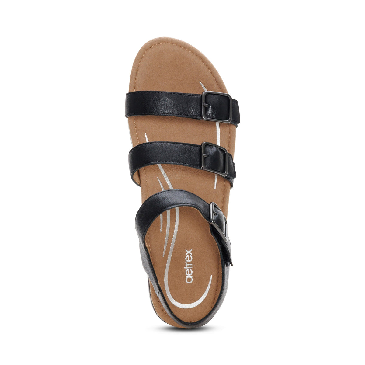 Aetrex Aria Arch Support Platform Sandal - Black