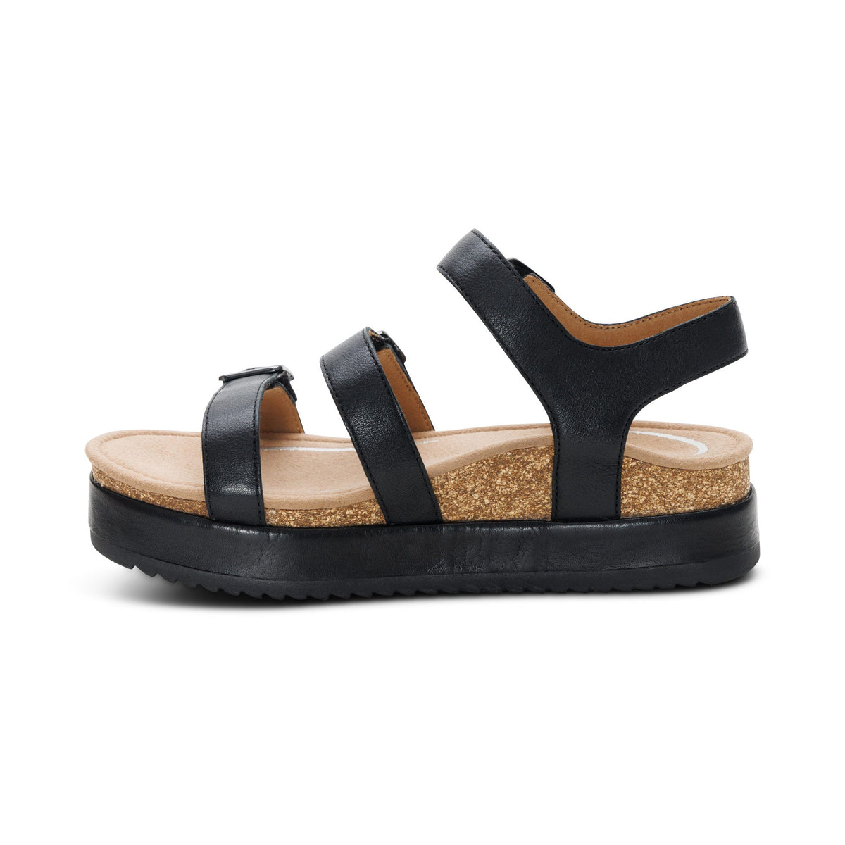 Aetrex Aria Arch Support Platform Sandal - Black