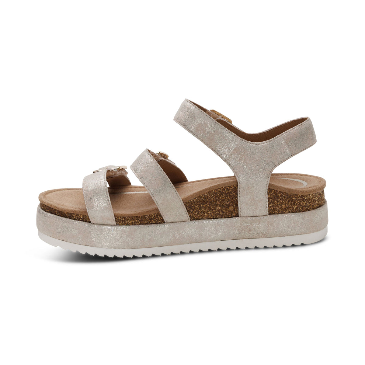 Aetrex Aria Arch Support Platform Sandal - Champagne