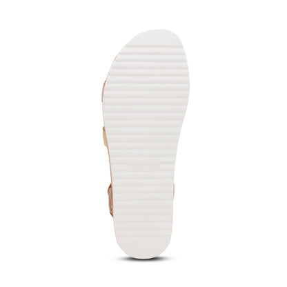 Aetrex Aria Arch Support Platform Sandal - Sand Multi