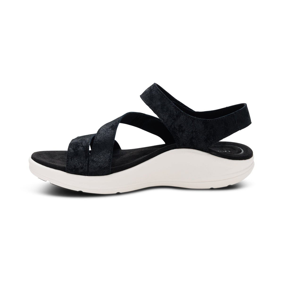 Aetrex Savannah Adjustable Quarter Strap Sandal - Black