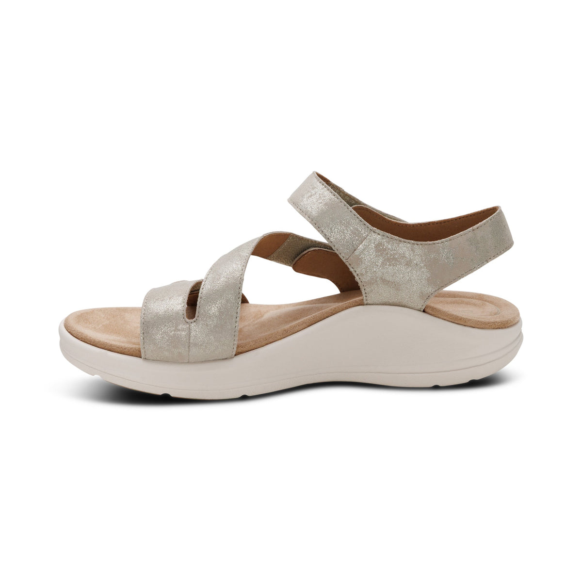Aetrex Savannah Adjustable Quarter Strap Sandal - Champagne