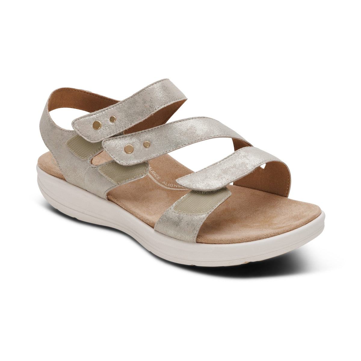 Aetrex Savannah Adjustable Quarter Strap Sandal - Champagne