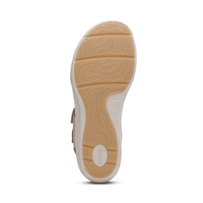 Aetrex Savannah Adjustable Quarter Strap Sandal - Champagne