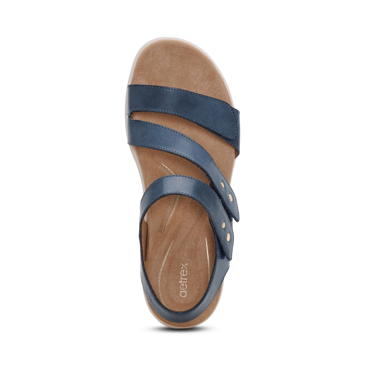 Aetrex Savannah Adjustable Quarter Strap Sandal - Hazy Blue