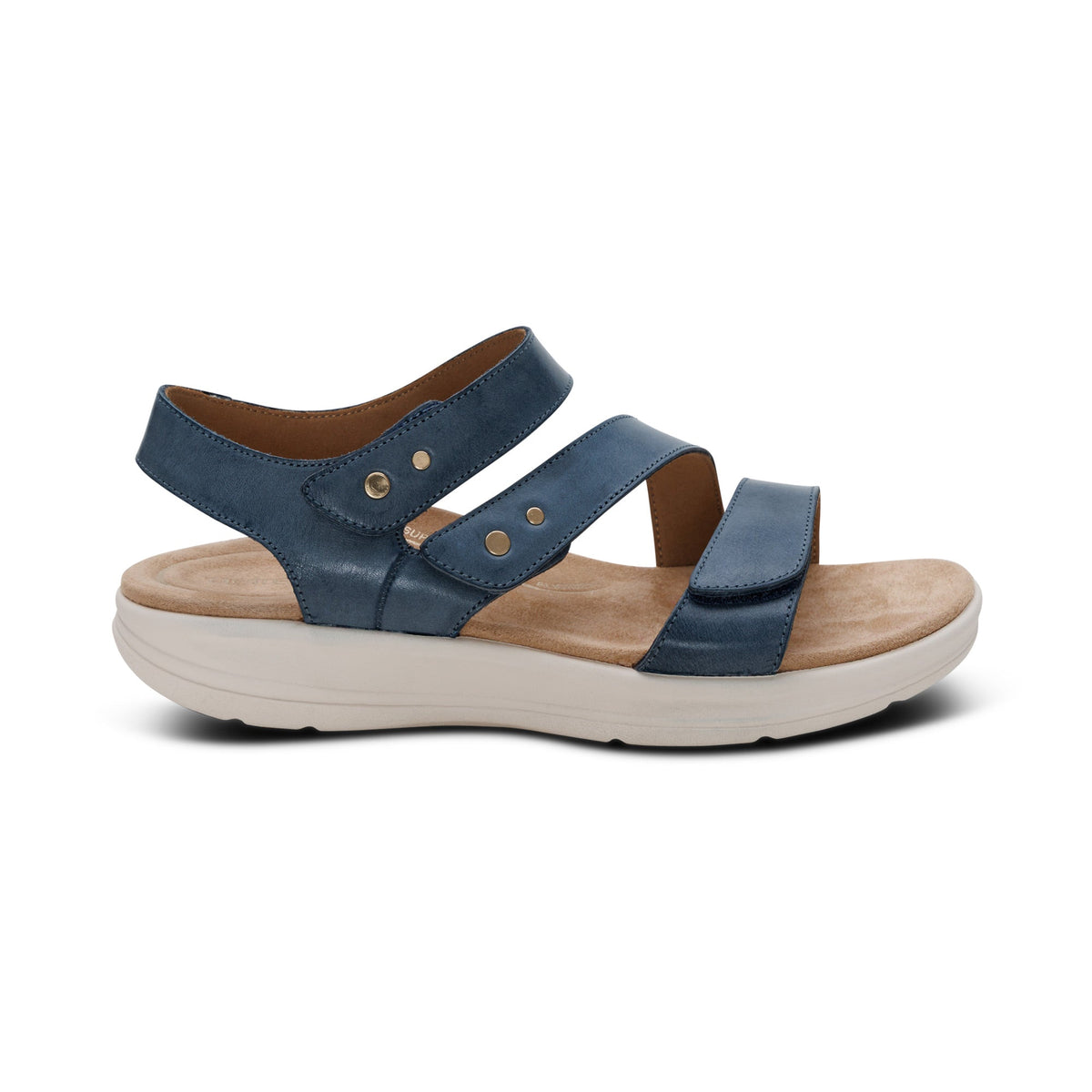 Aetrex Savannah Adjustable Quarter Strap Sandal - Hazy Blue