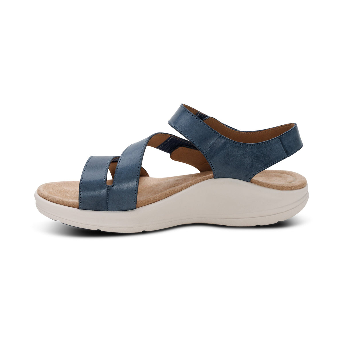 Aetrex Savannah Adjustable Quarter Strap Sandal - Hazy Blue
