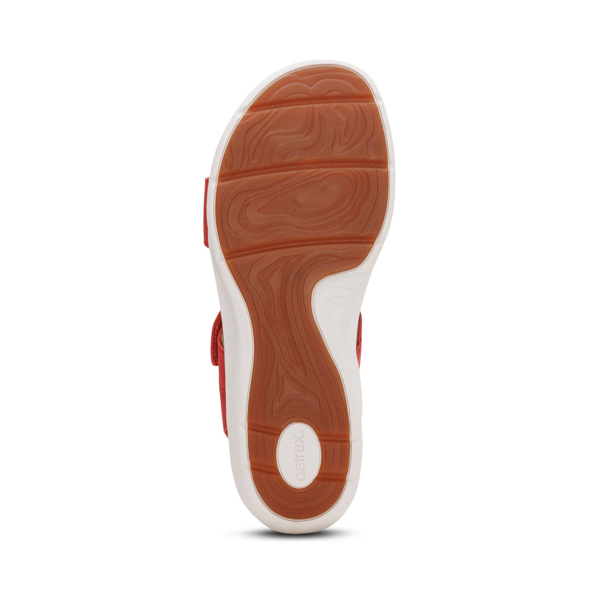 Aetrex Savannah Adjustable Quarter Strap Sandal - Red