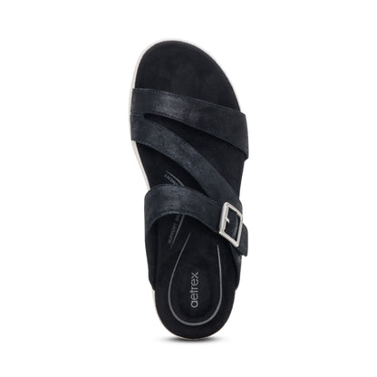 Aetrex Jenny Adjustable Slide Sandal - Black