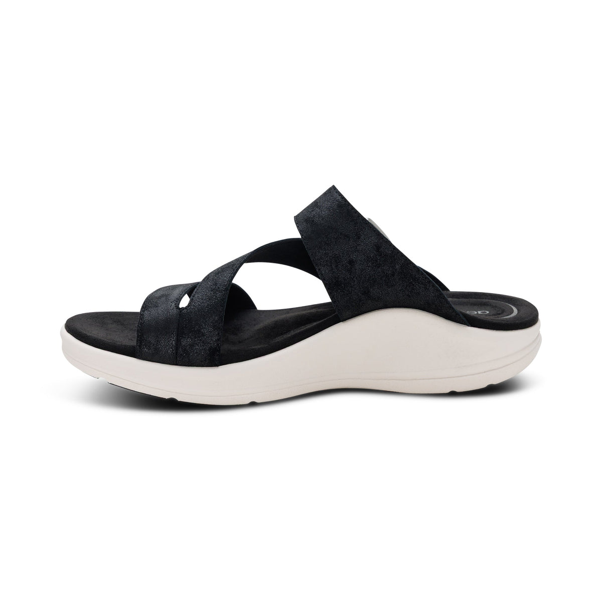 Aetrex Jenny Adjustable Slide Sandal - Black