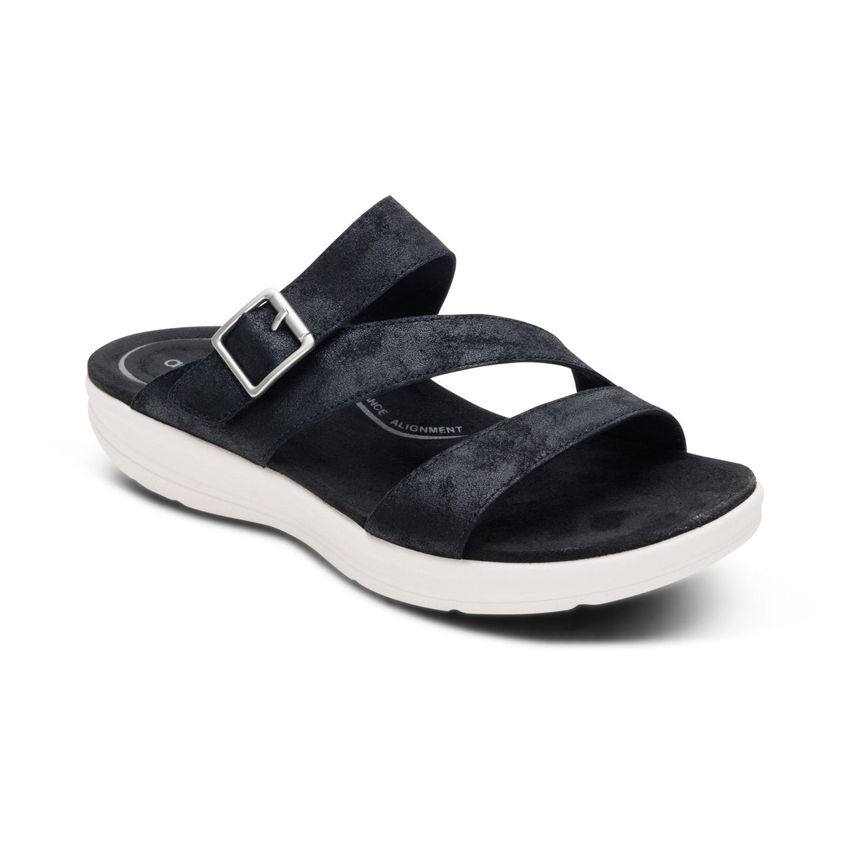Aetrex Jenny Adjustable Slide Sandal - Black