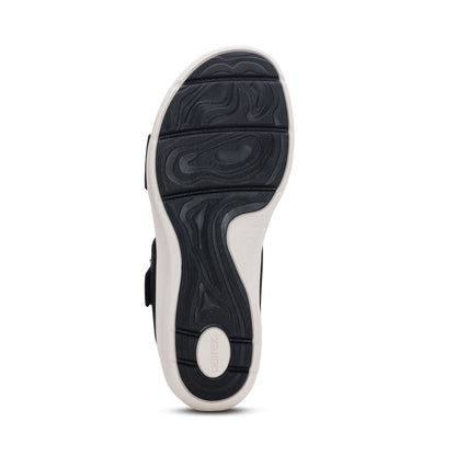 Aetrex Jenny Adjustable Slide Sandal - Black