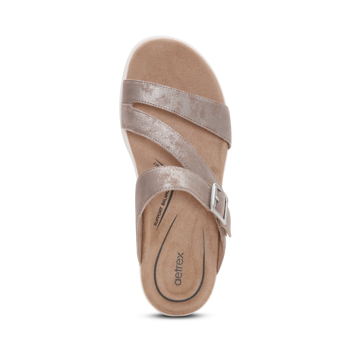 Aetrex Jenny Adjustable Slide Sandal - Taupe